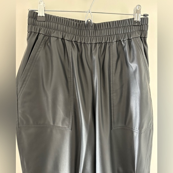 AG Adriano Goldschmied Pleather Nova Sweatpants / Joggers Black Size Small - Picture 4 of 11